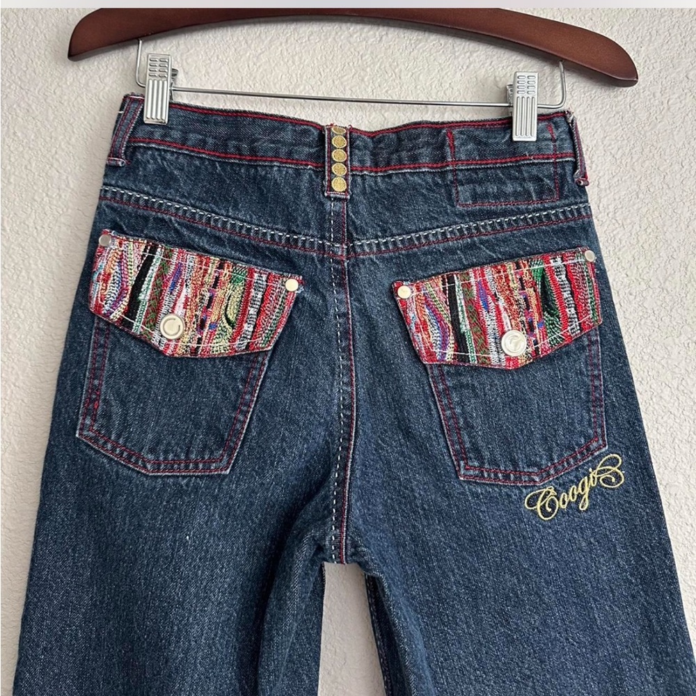 COOGI Women's High Rise Denim Jeans with Multicolor Accents